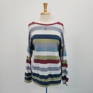 Lime & Chili Womens Multicolor Lightweight Pullover Striped Sweater Size XL‎